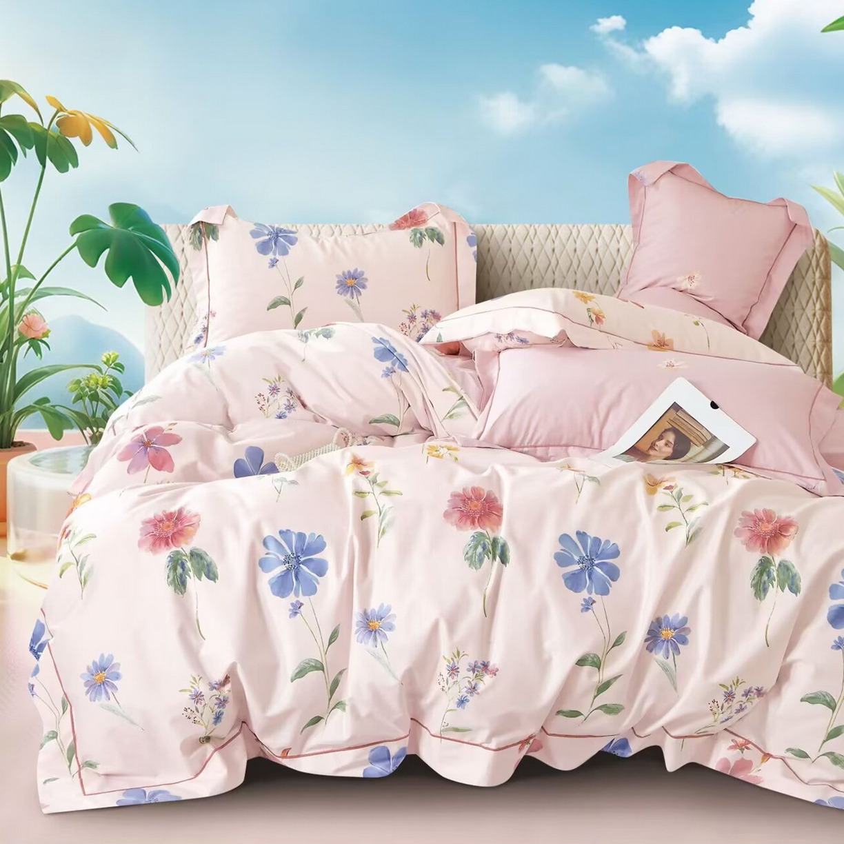 91家纺网 家纺一手货源 找家纺 （总）未来家居 JAMES KELLY （铂金凯丽）2025新款40支13376全棉印染铂金长绒棉四件套-系列5