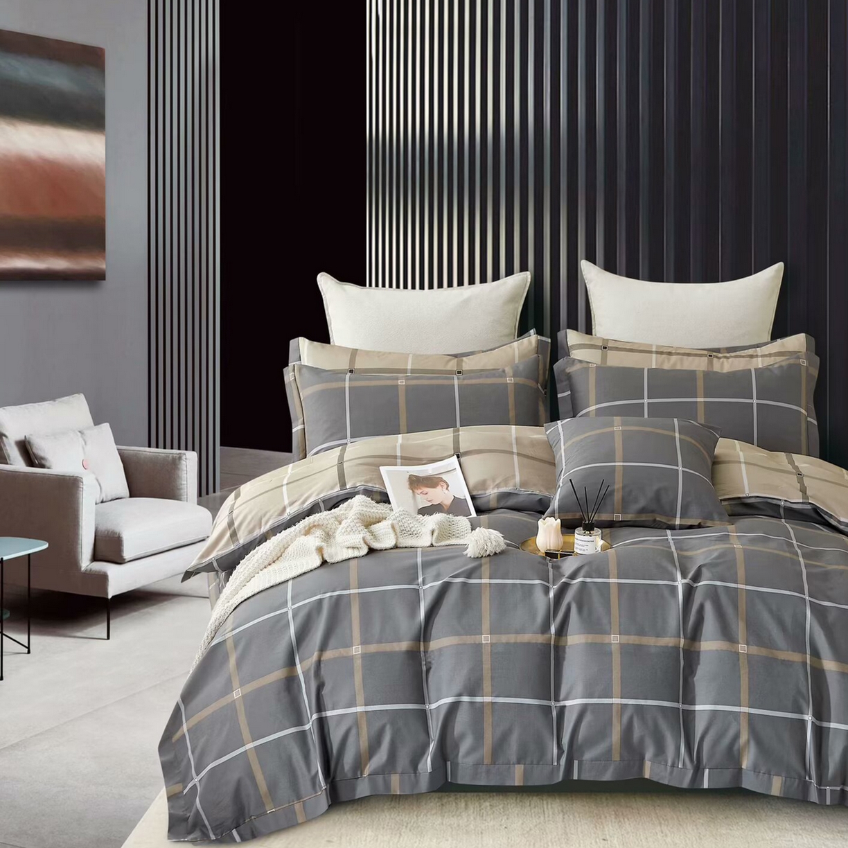 91家纺网 家纺一手货源 找家纺 （总）未来家居 JAMES KELLY （铂金凯丽）2025新款40支13376全棉印染铂金长绒棉四件套-系列5