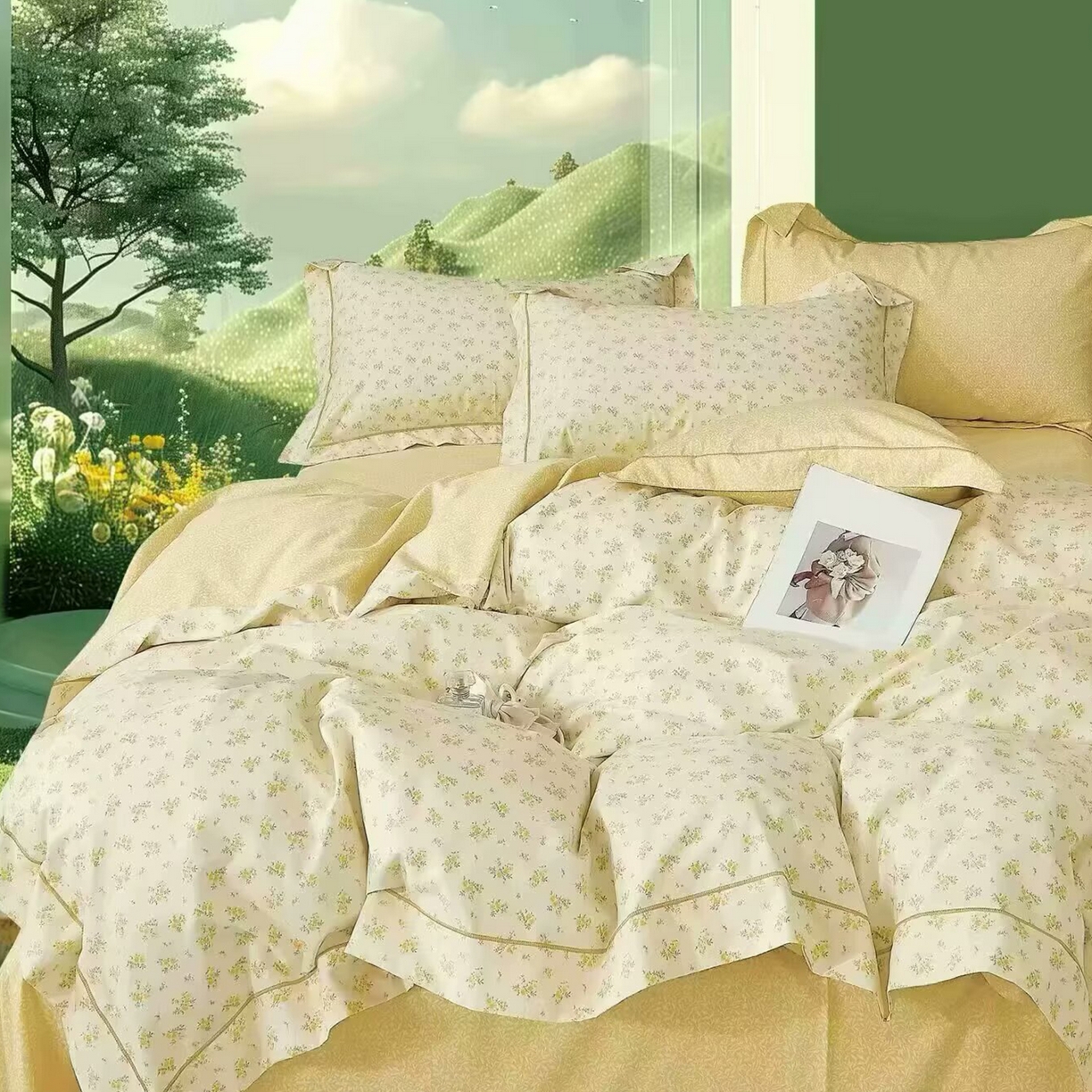 91家纺网 家纺一手货源 找家纺 （总）未来家居 JAMES KELLY （铂金凯丽）2025新款40支13376全棉印染铂金长绒棉四件套-系列5