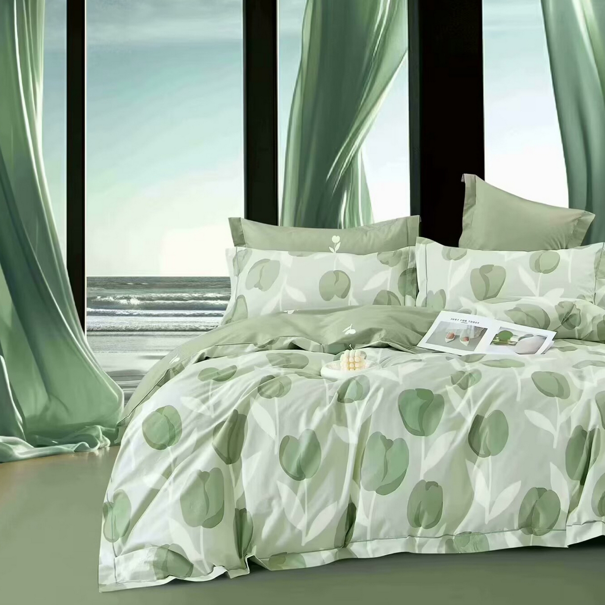 91家纺网 家纺一手货源 找家纺 （总）未来家居 JAMES KELLY （铂金凯丽）2025新款40支13376全棉印染铂金长绒棉四件套-系列5