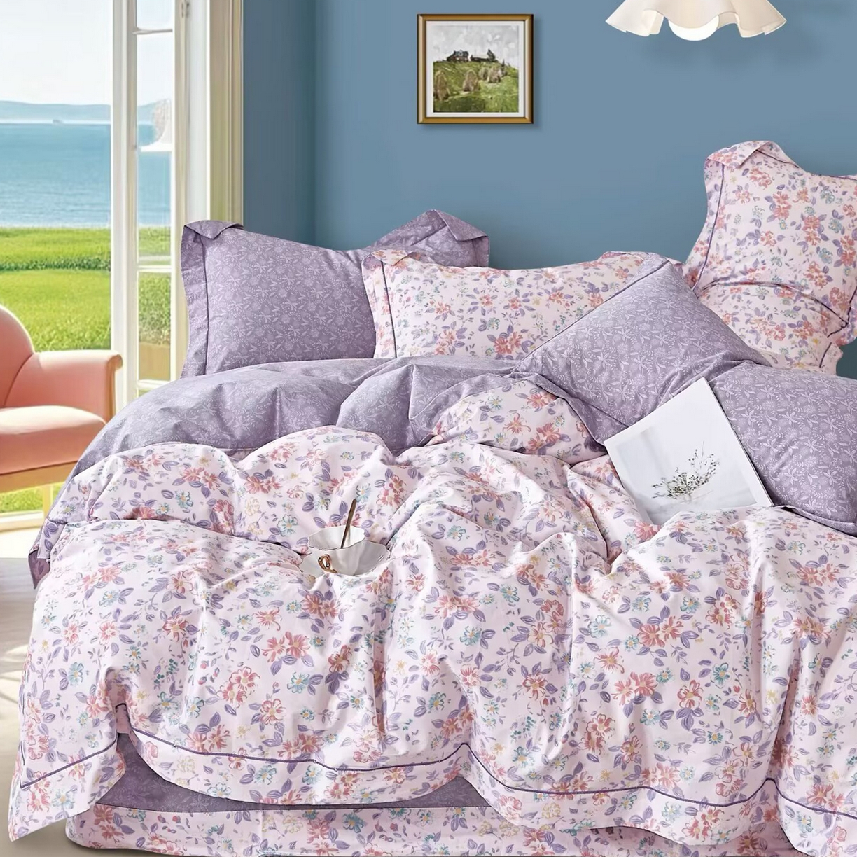 91家纺网 家纺一手货源 找家纺 （总）未来家居 JAMES KELLY （铂金凯丽）2025新款40支13376全棉印染铂金长绒棉四件套-系列5