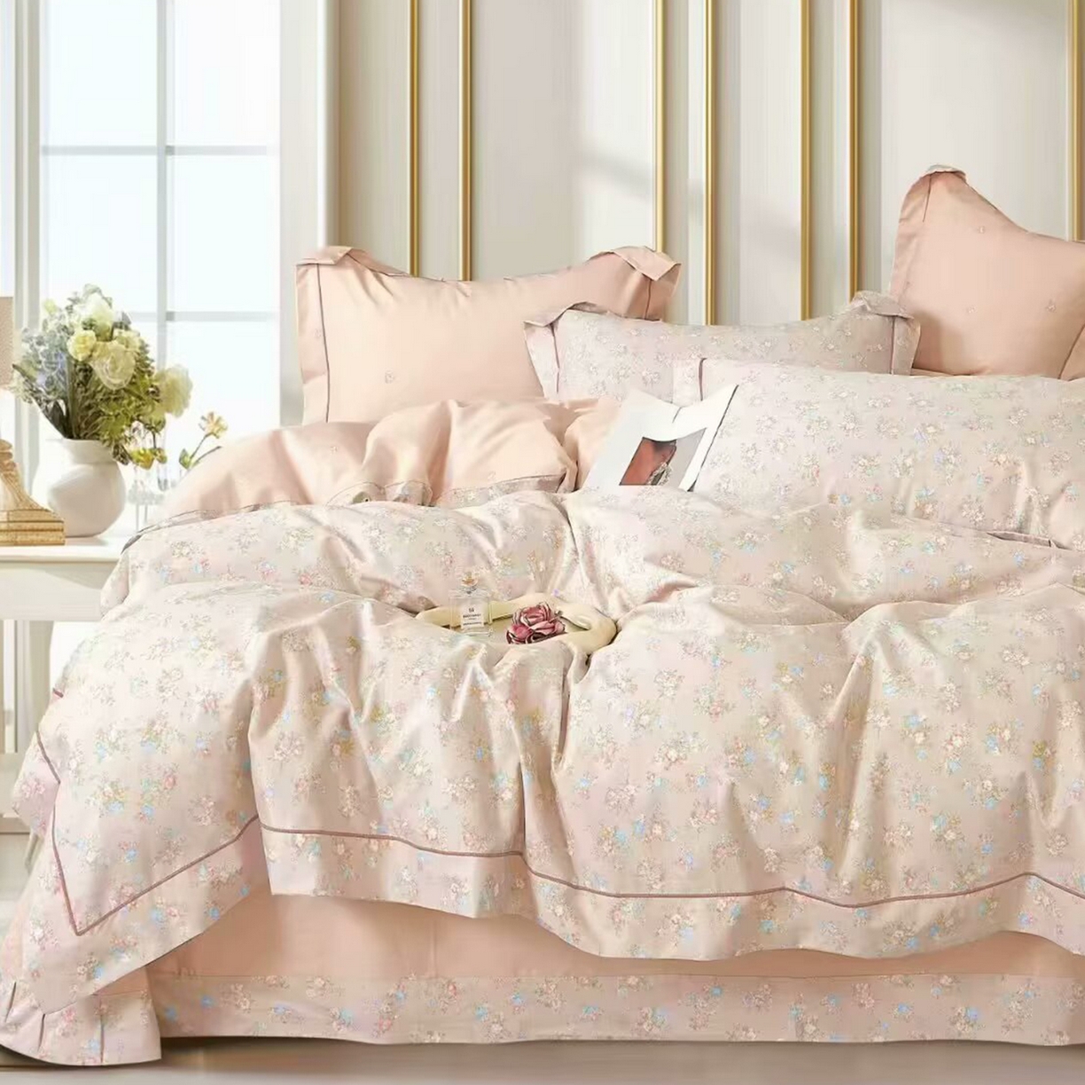 91家纺网 家纺一手货源 找家纺 （总）未来家居 JAMES KELLY （铂金凯丽）2025新款40支13376全棉印染铂金长绒棉四件套-系列5