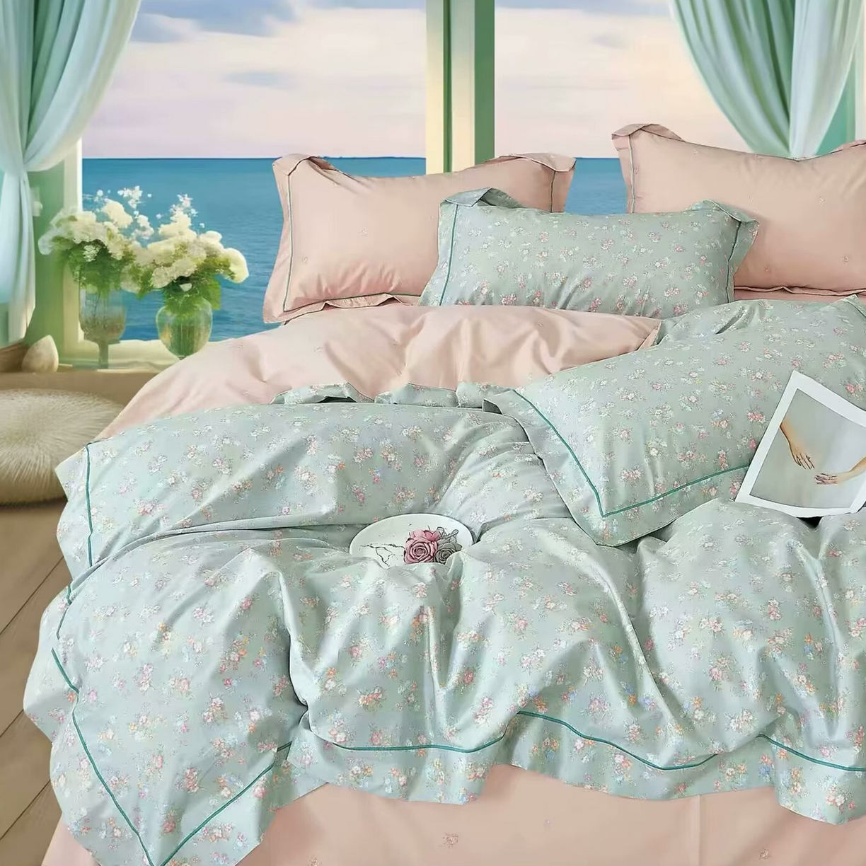 91家纺网 家纺一手货源 找家纺 （总）未来家居 JAMES KELLY （铂金凯丽）2025新款40支13376全棉印染铂金长绒棉四件套-系列5