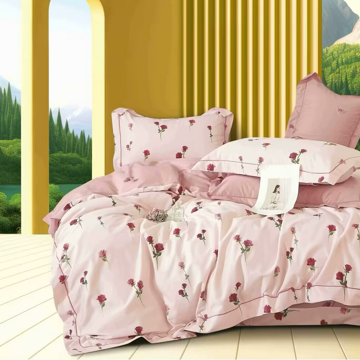 91家纺网 家纺一手货源 找家纺 （总）未来家居 JAMES KELLY （铂金凯丽）2025新款40支13376全棉印染铂金长绒棉四件套-系列5