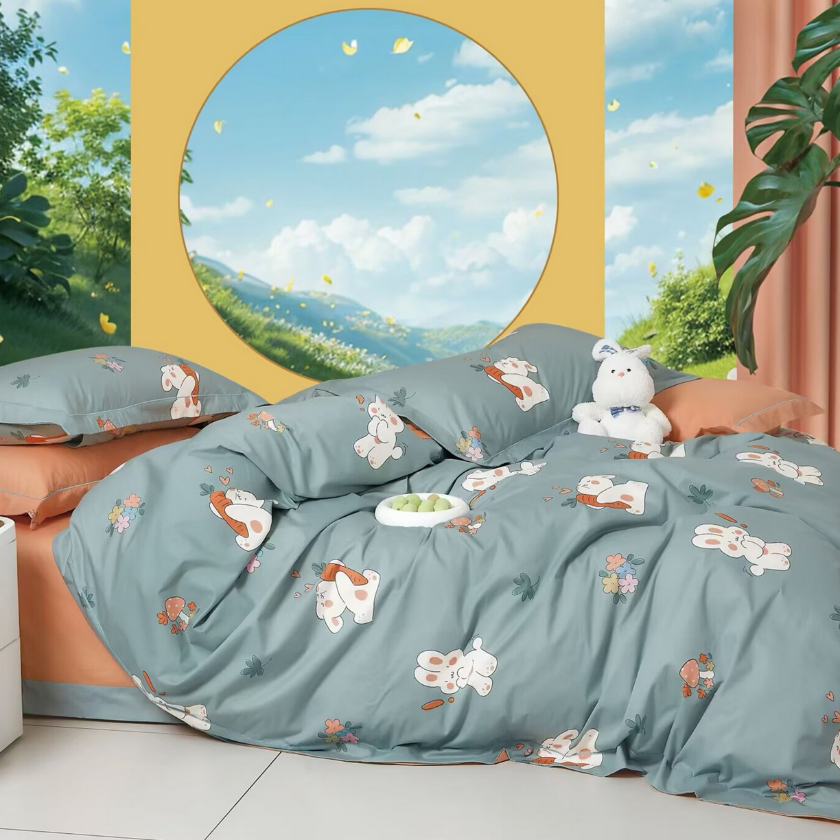 91家纺网 家纺一手货源 找家纺 （总）未来家居 JAMES KELLY （铂金凯丽）2025新款40支13376全棉印染铂金长绒棉四件套-系列5