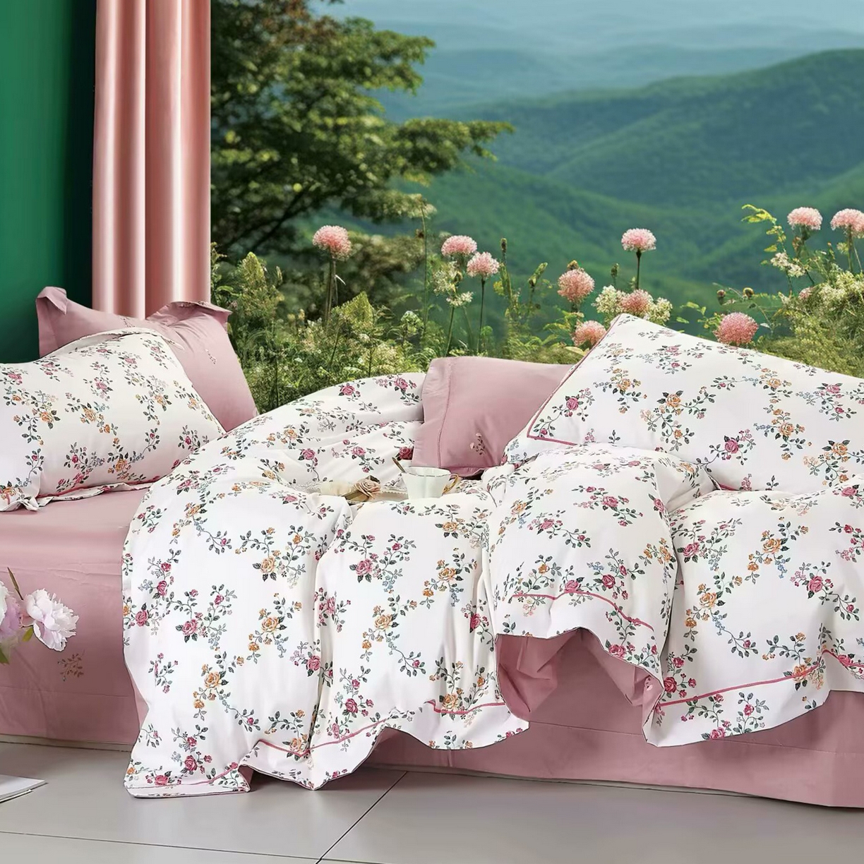 91家纺网 家纺一手货源 找家纺 （总）未来家居 JAMES KELLY （铂金凯丽）2025新款40支13376全棉印染铂金长绒棉四件套-系列5