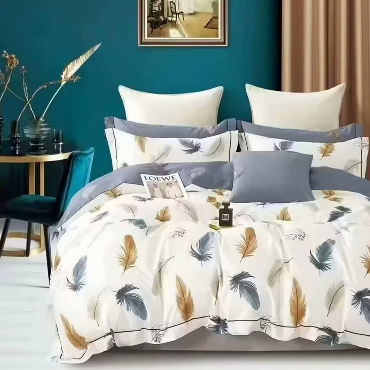 91家纺网 家纺一手货源 找家纺 （总）未来家居 JAMES KELLY （铂金凯丽）2025新款40支13376全棉印染铂金长绒棉四件套-系列5