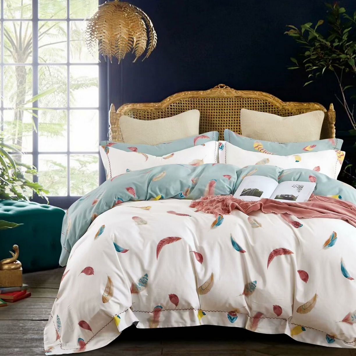 91家纺网 家纺一手货源 找家纺 （总）未来家居 JAMES KELLY （铂金凯丽）2025新款40支13376全棉印染铂金长绒棉四件套-系列5