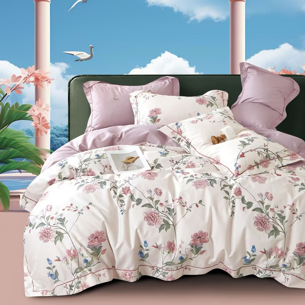 91家纺网 家纺一手货源 找家纺 （总）未来家居 JAMES KELLY （铂金凯丽）2025新款40支13376全棉印染铂金长绒棉四件套-系列5