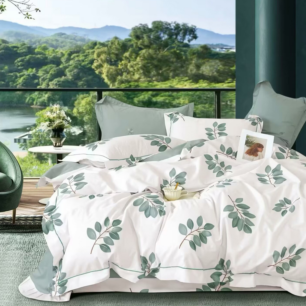 91家纺网 家纺一手货源 找家纺 （总）未来家居 JAMES KELLY （铂金凯丽）2025新款40支13376全棉印染铂金长绒棉四件套-系列5