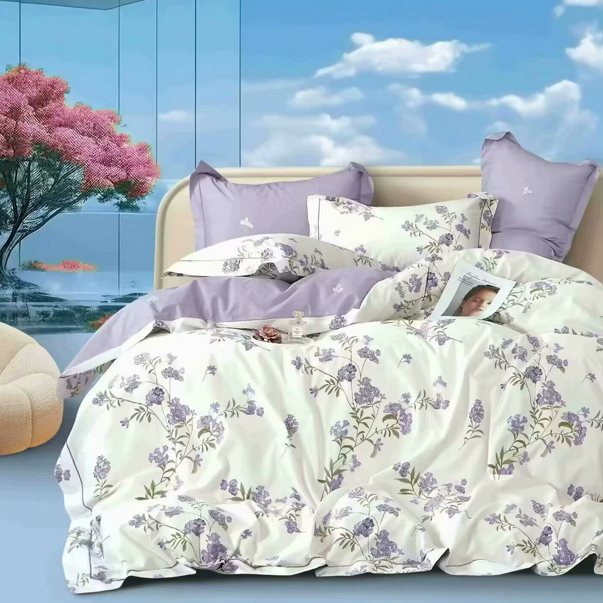 91家纺网 家纺一手货源 找家纺 （总）未来家居 JAMES KELLY （铂金凯丽）2025新款40支13376全棉印染铂金长绒棉四件套-系列5