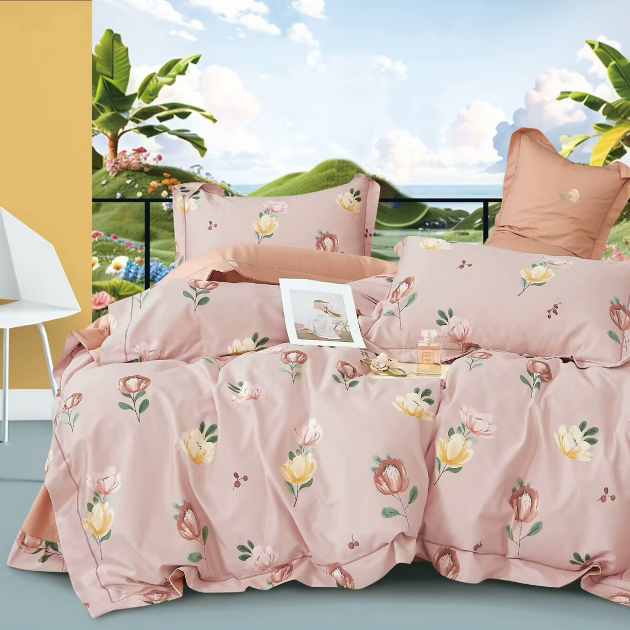 91家纺网 家纺一手货源 找家纺 （总）未来家居 JAMES KELLY （铂金凯丽）2025新款40支13376全棉印染铂金长绒棉四件套-系列5