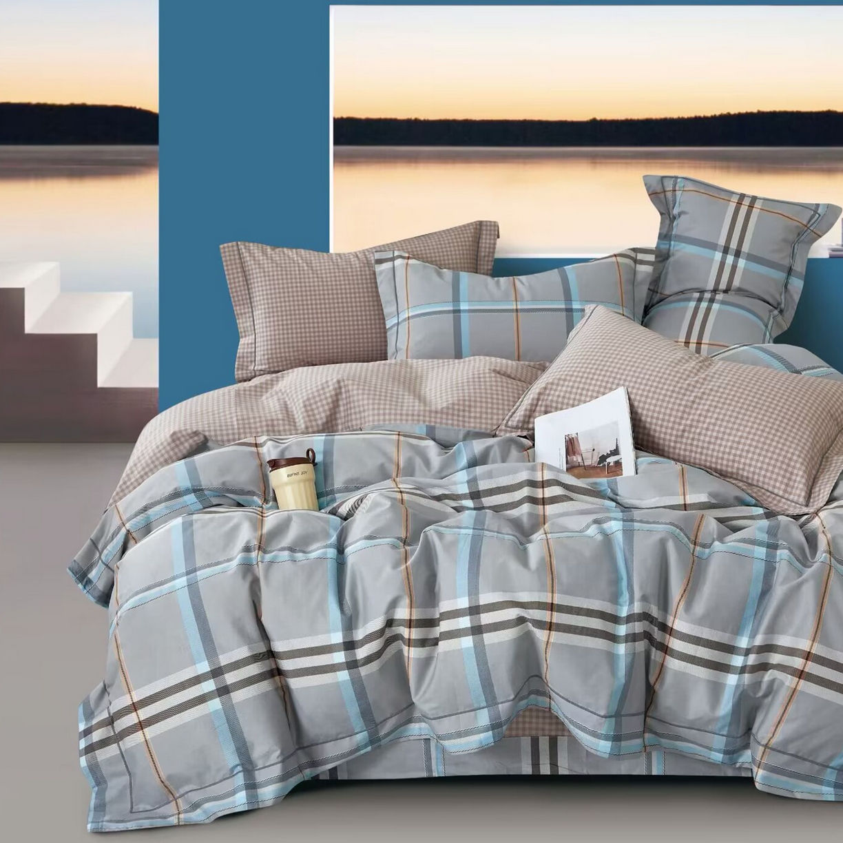 91家纺网 家纺一手货源 找家纺 （总）未来家居 JAMES KELLY （铂金凯丽）2025新款40支13376全棉印染铂金长绒棉四件套-系列5