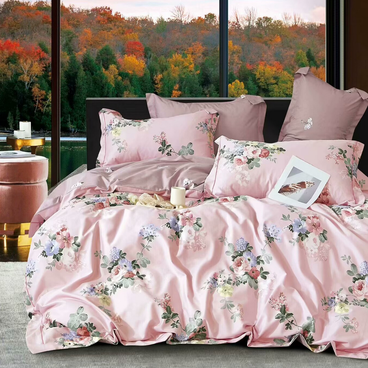 91家纺网 家纺一手货源 找家纺 （总）未来家居 JAMES KELLY （铂金凯丽）2025新款40支13376全棉印染铂金长绒棉四件套-系列5