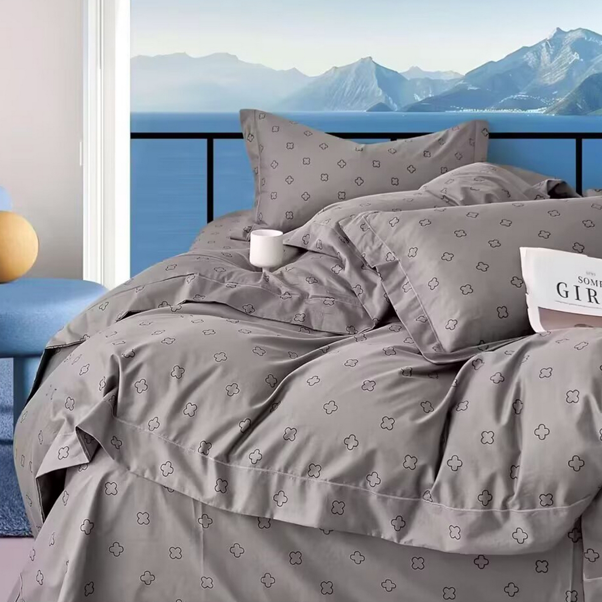 91家纺网 家纺一手货源 找家纺 （总）未来家居 JAMES KELLY （铂金凯丽）2025新款40支13376全棉印染铂金长绒棉四件套-系列5