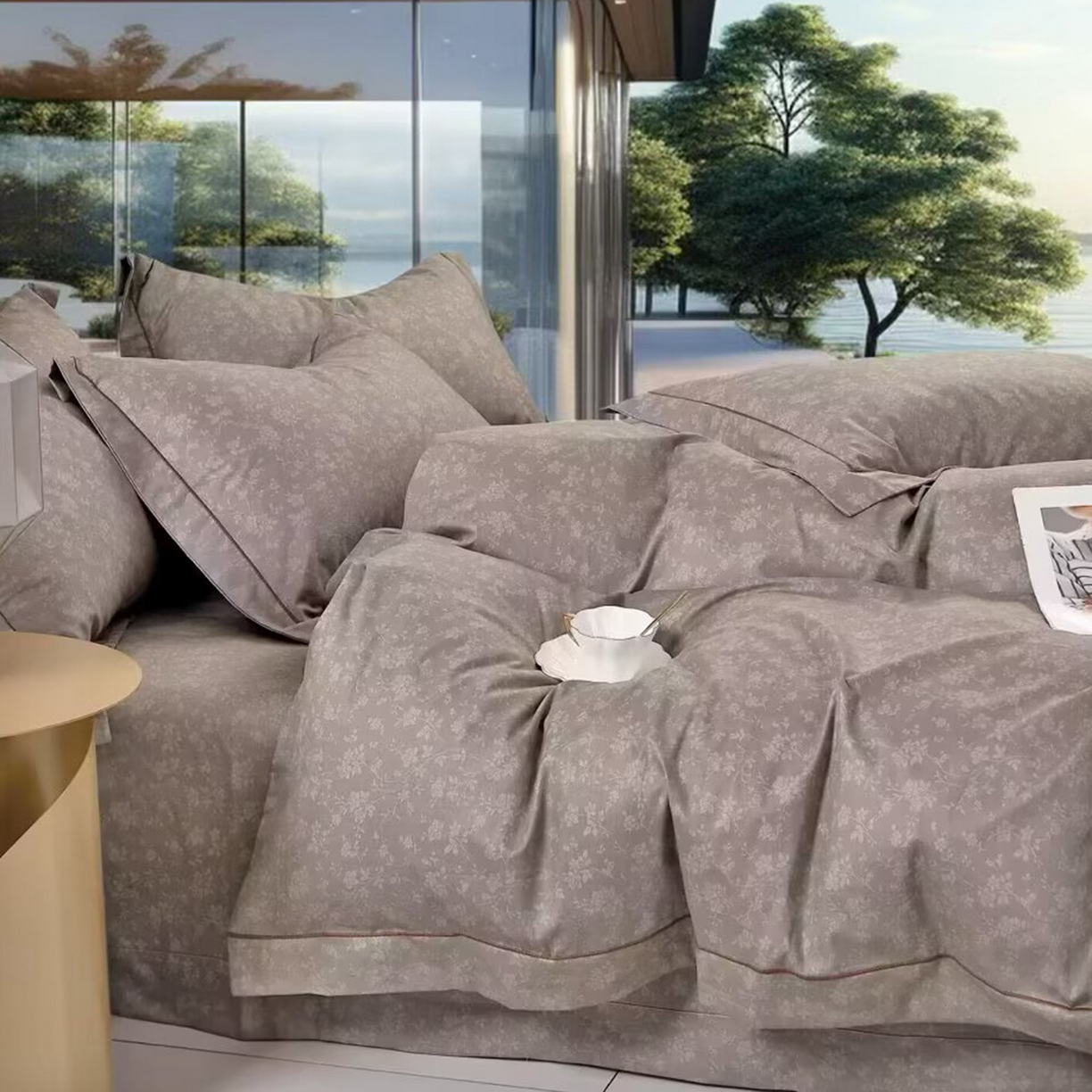 91家纺网 家纺一手货源 找家纺 （总）未来家居 JAMES KELLY （铂金凯丽）2025新款40支13376全棉印染铂金长绒棉四件套-系列5