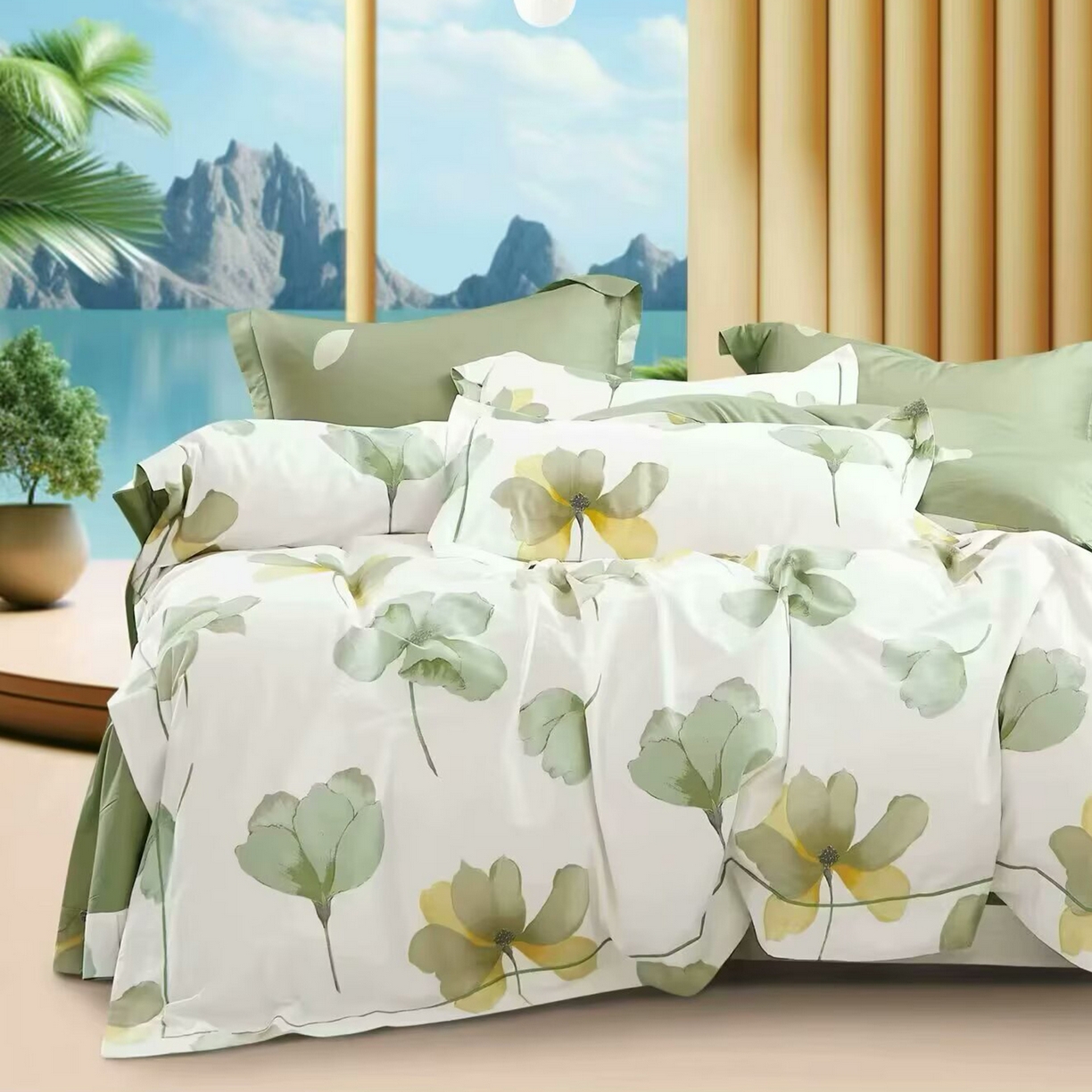 91家纺网 家纺一手货源 找家纺 （总）未来家居 JAMES KELLY （铂金凯丽）2025新款40支13376全棉印染铂金长绒棉四件套-系列5