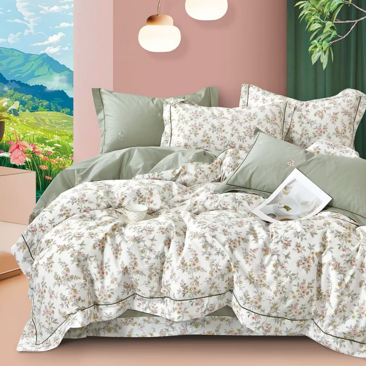 91家纺网 家纺一手货源 找家纺 （总）未来家居 JAMES KELLY （铂金凯丽）2025新款40支13376全棉印染铂金长绒棉四件套-系列5