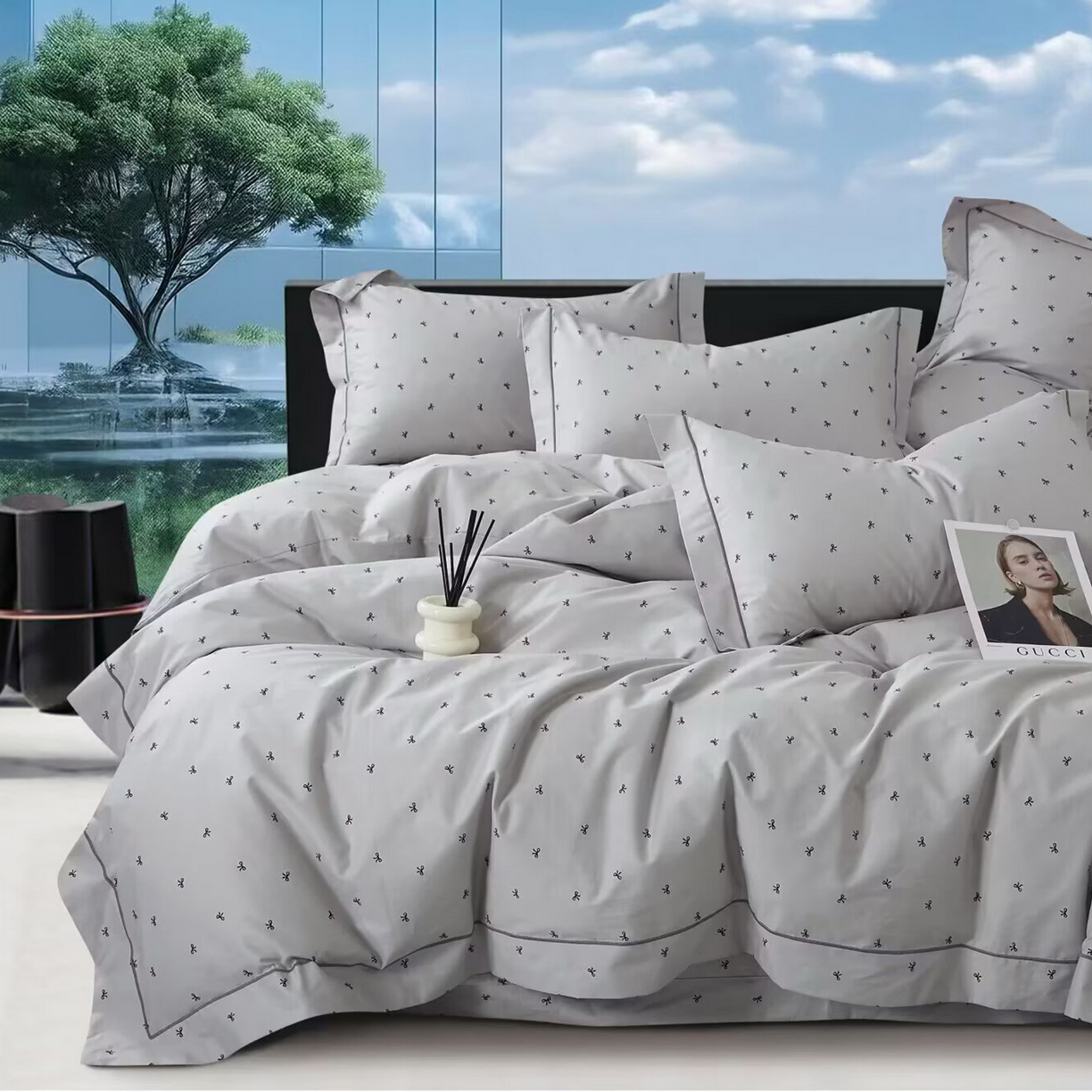 91家纺网 家纺一手货源 找家纺 （总）未来家居 JAMES KELLY （铂金凯丽）2025新款40支13376全棉印染铂金长绒棉四件套-系列5