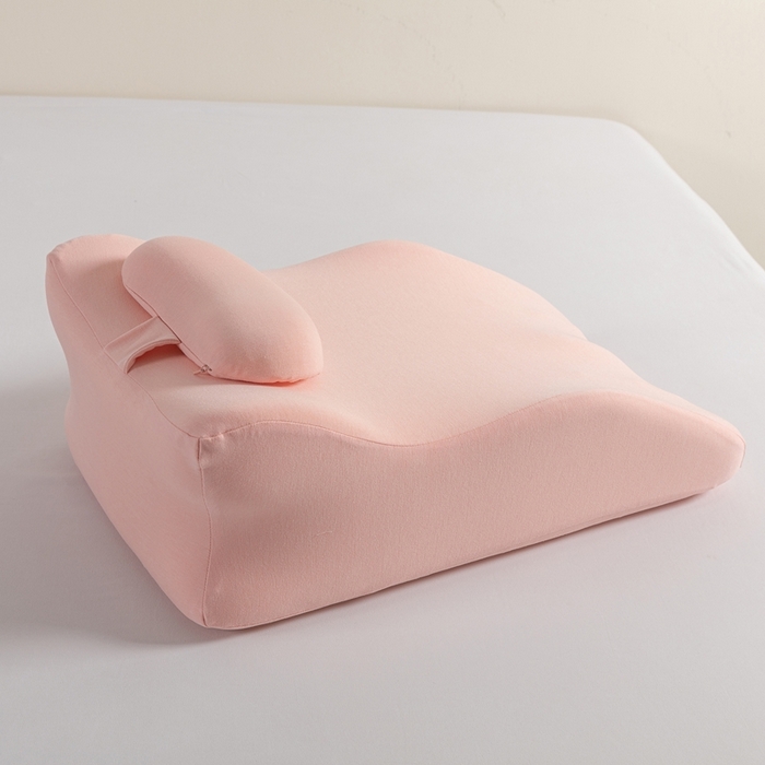 91家纺网 家纺一手货源 找家纺 腾超家纺 2025新款凉感丝人体工学趴睡枕枕头枕芯 粉色针织款