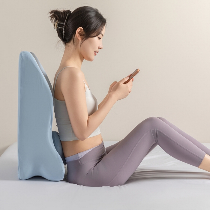 91家纺网 家纺一手货源 找家纺 腾超家纺 2025新款凉感丝人体工学趴睡枕枕头枕芯 蓝色