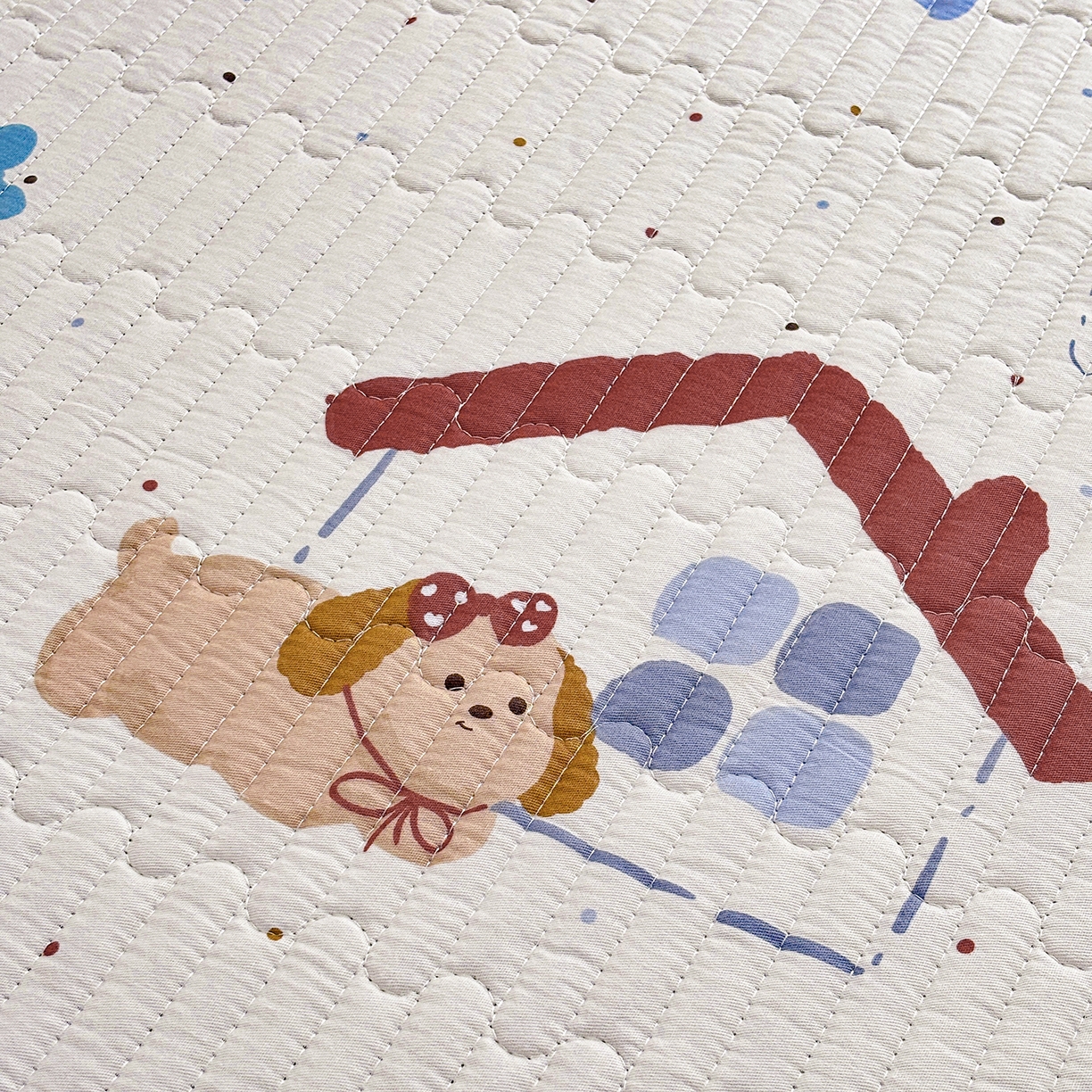 91家纺网 家纺一手货源 找家纺 （总）金艾草 2025新款一面绒一面棉榻榻米大炕盖单件棉加绒床盖三件套A版全棉印花B版加厚牛奶绒 （提供买家秀）