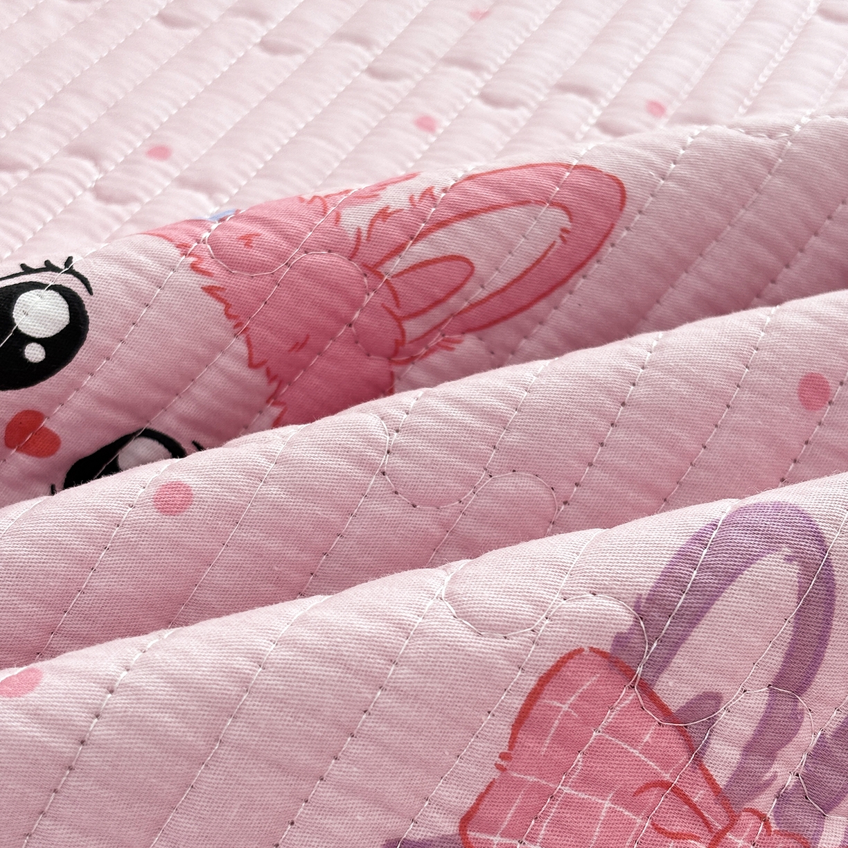 91家纺网 家纺一手货源 找家纺 金艾草 2025新款一面绒一面棉榻榻米大炕盖单件棉加绒床盖三件套A版全棉印花B版加厚牛奶绒 （提供买家秀） 拉布布-粉色