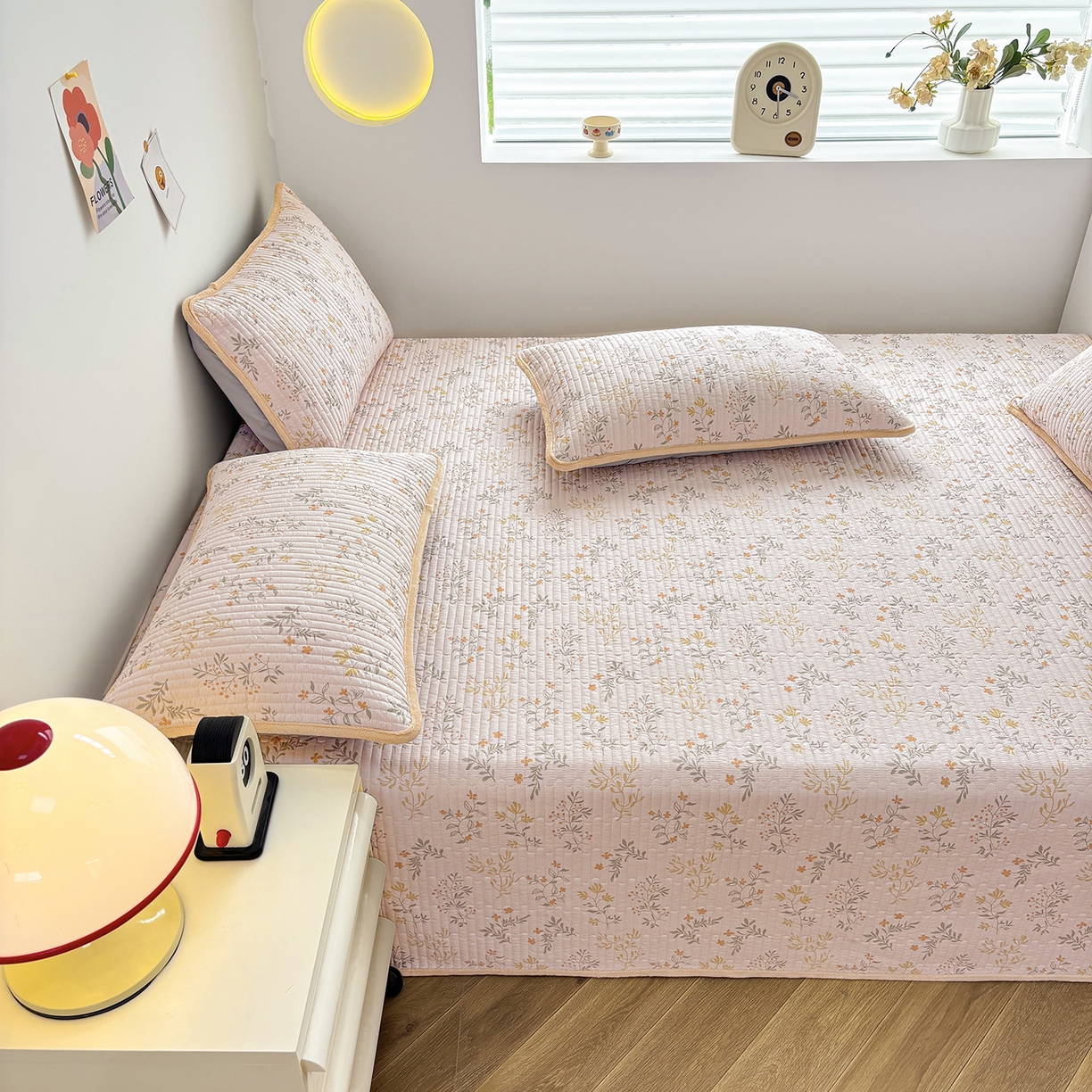 91家纺网 家纺一手货源 找家纺 金艾草 2025新款一面绒一面棉榻榻米大炕盖单件棉加绒床盖三件套A版全棉印花B版加厚牛奶绒 （提供买家秀） 醉梦希花