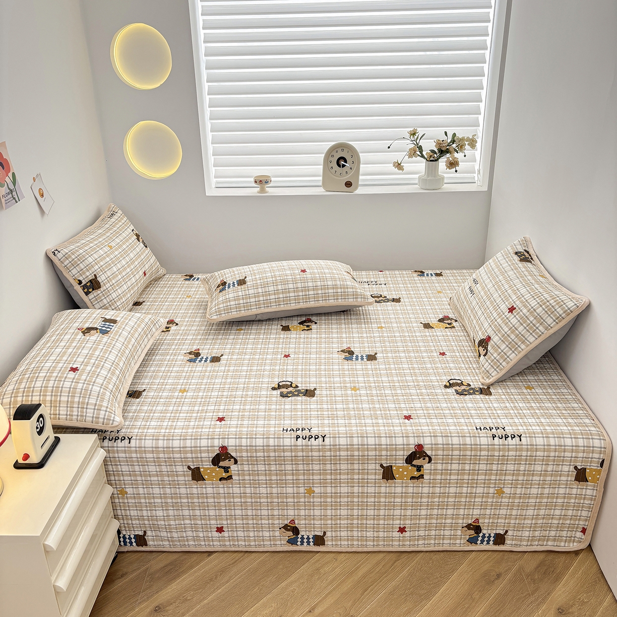 金艾草 2025新款一面绒一面棉榻榻米大炕盖单件棉加绒床盖三件套A版全棉印花B版加厚牛奶绒  （提供买家秀） 酷比狗