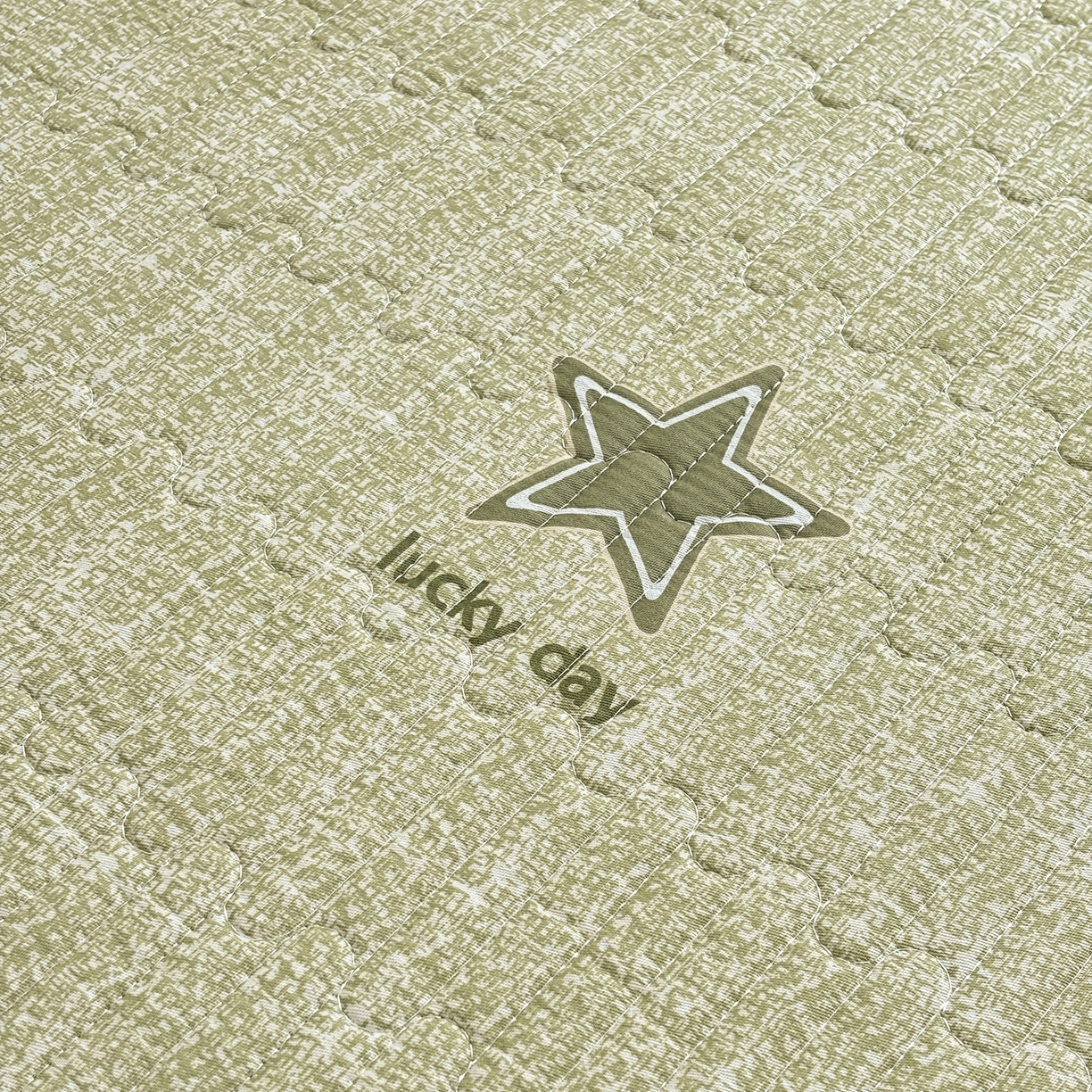 91家纺网 家纺一手货源 找家纺 金艾草 2025新款一面绒一面棉榻榻米大炕盖单件棉加绒床盖三件套A版全棉印花B版加厚牛奶绒 （提供买家秀） 五角星-绿色