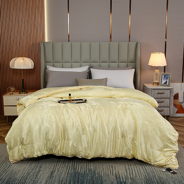 91家纺网 家纺一手货源 找家纺 （总）畅畅家纺 2025新款贡缎提花牡丹花封口羽丝棉被手工订花冬被夏被春秋被芯