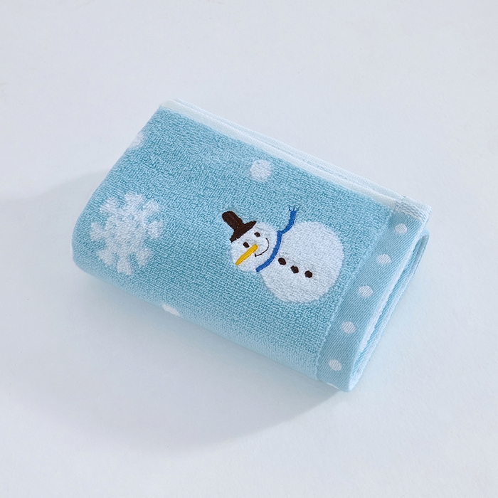 棠薇家纺 2025新款全棉股纱毛巾浴巾套巾绣花纯棉浴巾毛巾卡通成人儿童学生 毛巾-雪人兰 毛巾 74*35cm