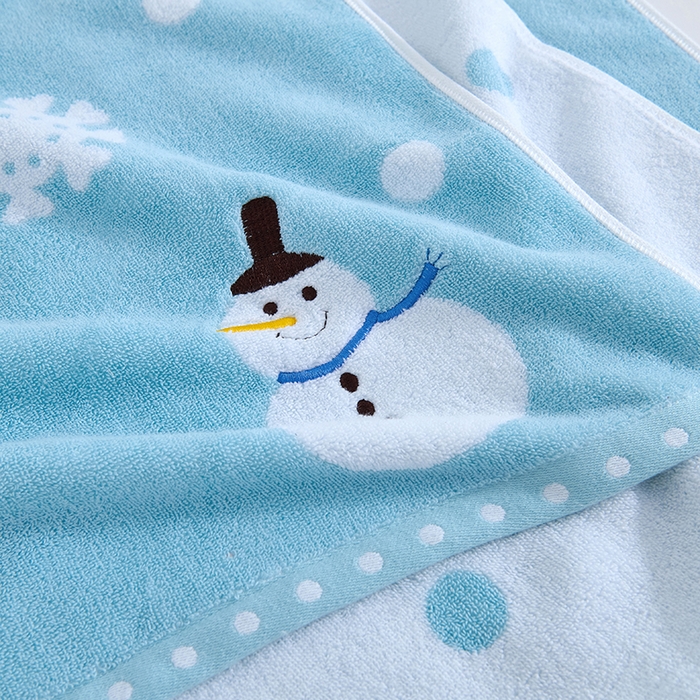 91家纺网 家纺一手货源 找家纺 棠薇家纺 2025新款全棉股纱毛巾浴巾套巾绣花纯棉浴巾毛巾卡通成人儿童学生 毛巾-雪人兰 毛巾 74*35cm