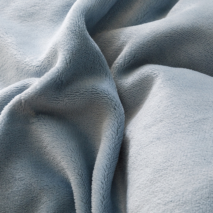 91家纺网 家纺一手货源 找家纺 沐晴家纺 2025新款纯色牛奶绒法式床盖四件套花边床盖三件套单被套 雾霾蓝