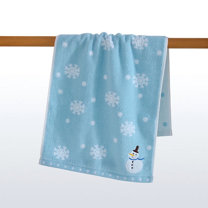 91家纺网 家纺一手货源 找家纺 棠薇家纺 2025新款全棉股纱毛巾浴巾套巾绣花纯棉浴巾毛巾卡通成人儿童学生 浴巾-雪人兰 浴巾140*70