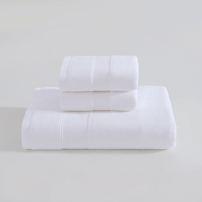 91家纺网 家纺一手货源 找家纺 棠薇家纺 2025新款素色全棉股纱毛巾浴巾套巾纯色 纯棉浴巾毛巾民宿宾馆酒店 毛巾-极致白 毛巾 74*35cm