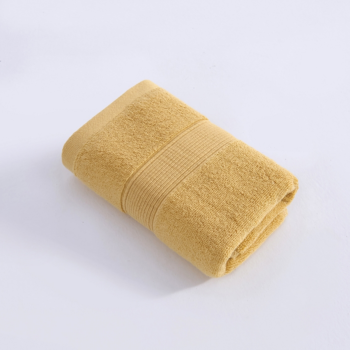91家纺网 家纺一手货源 找家纺 棠薇家纺 2025新款素色全棉股纱毛巾浴巾套巾纯色 纯棉浴巾毛巾民宿宾馆酒店 浴巾-麦黄 浴巾140*70