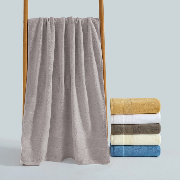 91家纺网 家纺一手货源 找家纺 棠薇家纺 2025新款素色全棉股纱毛巾浴巾套巾纯色 纯棉浴巾毛巾民宿宾馆酒店 毛巾-米灰 毛巾 74*35cm