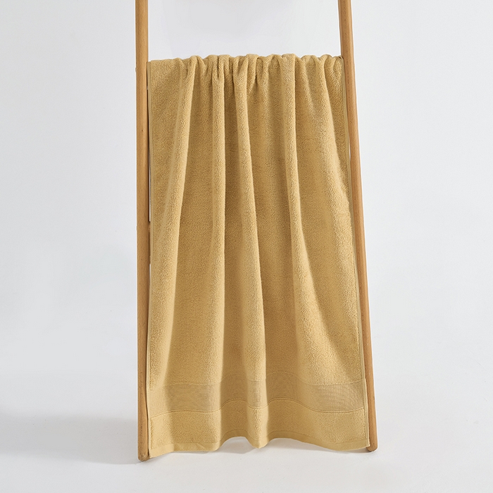 91家纺网 家纺一手货源 找家纺 棠薇家纺 2025新款素色全棉股纱毛巾浴巾套巾纯色 纯棉浴巾毛巾民宿宾馆酒店 毛巾-麦黄 毛巾 74*35cm