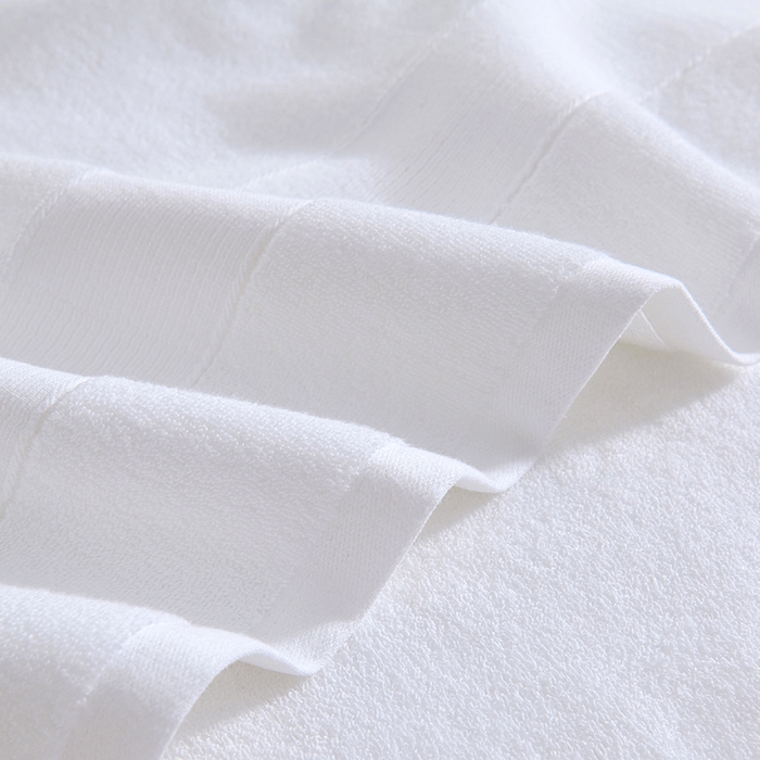 91家纺网 家纺一手货源 找家纺 棠薇家纺 2025新款素色全棉股纱毛巾浴巾套巾纯色 纯棉浴巾毛巾民宿宾馆酒店 浴巾-极致白 浴巾140*70