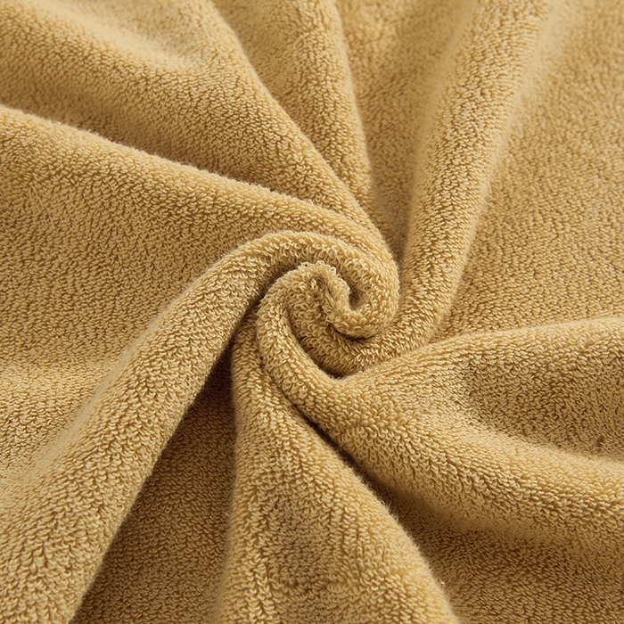 91家纺网 家纺一手货源 找家纺 棠薇家纺 2025新款素色全棉股纱毛巾浴巾套巾纯色 纯棉浴巾毛巾民宿宾馆酒店 浴巾-麦黄 浴巾140*70