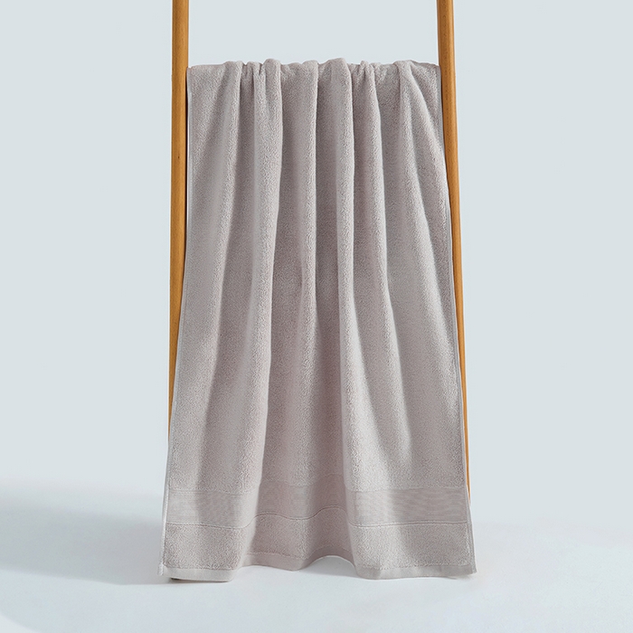 91家纺网 家纺一手货源 找家纺 棠薇家纺 2025新款素色全棉股纱毛巾浴巾套巾纯色 纯棉浴巾毛巾民宿宾馆酒店 浴巾-米灰 浴巾140*70