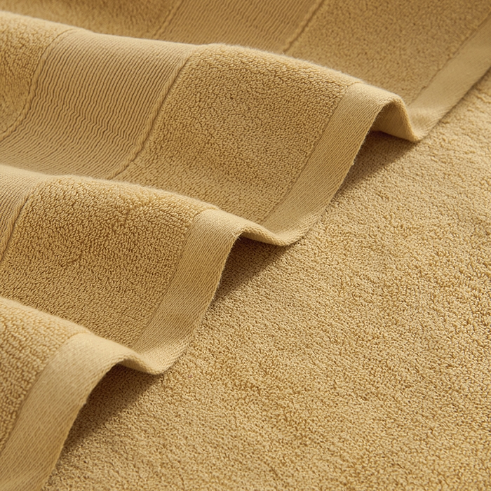 91家纺网 家纺一手货源 找家纺 棠薇家纺 2025新款素色全棉股纱毛巾浴巾套巾纯色 纯棉浴巾毛巾民宿宾馆酒店 浴巾-麦黄 浴巾140*70