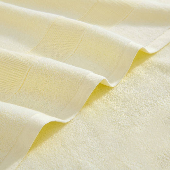 91家纺网 家纺一手货源 找家纺 棠薇家纺 2025新款素色全棉股纱毛巾浴巾套巾纯色 纯棉浴巾毛巾民宿宾馆酒店 毛巾-奶酪黄 毛巾 74*35cm