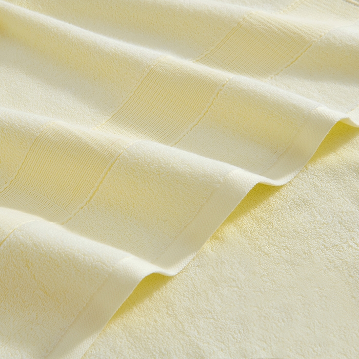 91家纺网 家纺一手货源 找家纺 棠薇家纺 2025新款素色全棉股纱毛巾浴巾套巾纯色 纯棉浴巾毛巾民宿宾馆酒店 毛巾-奶酪黄 毛巾 74*35cm