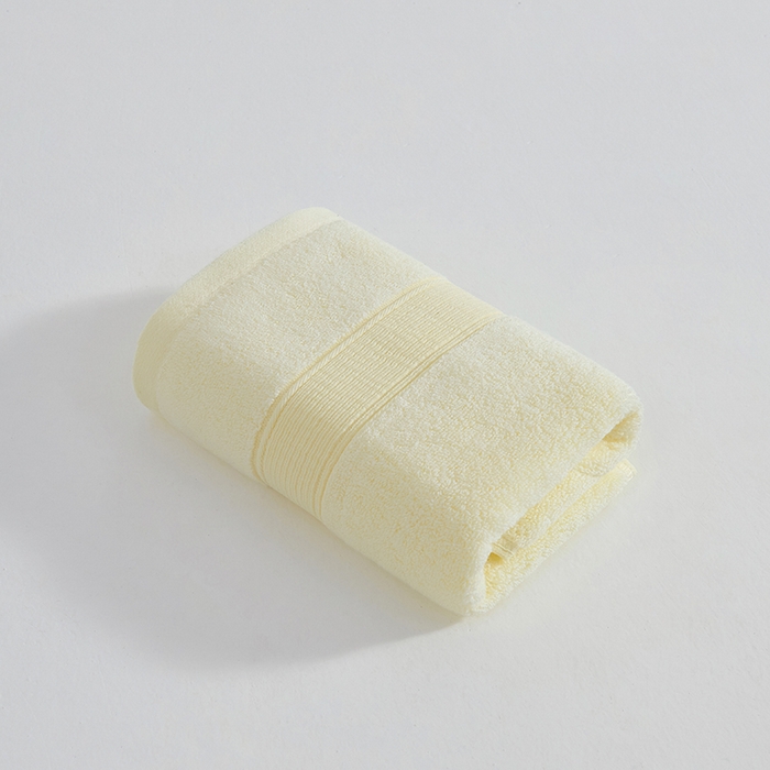 91家纺网 家纺一手货源 找家纺 棠薇家纺 2025新款素色全棉股纱毛巾浴巾套巾纯色 纯棉浴巾毛巾民宿宾馆酒店 浴巾-奶酪黄 浴巾140*70