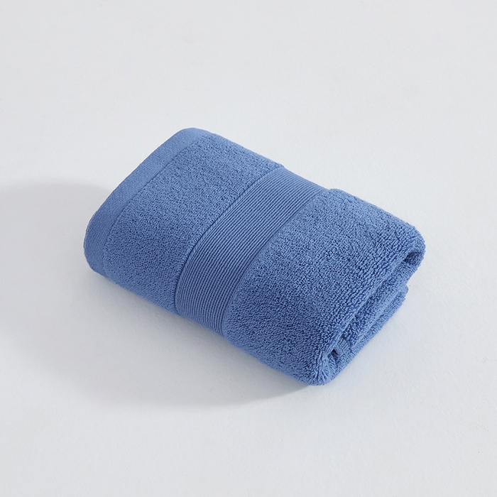 91家纺网 家纺一手货源 找家纺 棠薇家纺 2025新款素色全棉股纱毛巾浴巾套巾纯色 纯棉浴巾毛巾民宿宾馆酒店 浴巾-海茵蓝 浴巾140*70