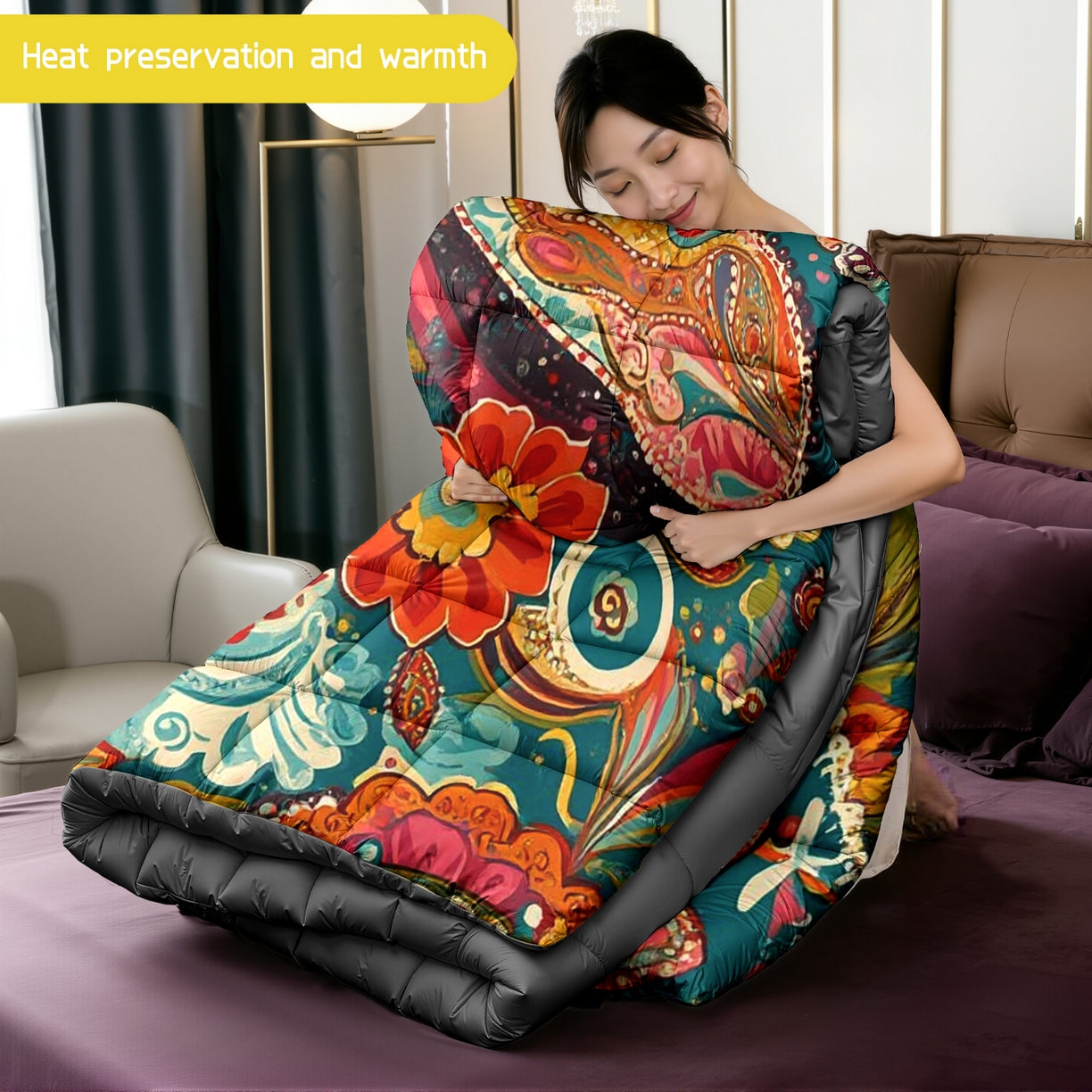 91家纺网 家纺一手货源 找家纺 （总）合纵跨境工厂 一件定制pod模式跨境被子90G水洗棉被芯单品三件套一件代发希音集采亚马逊速卖通-24小时内发货