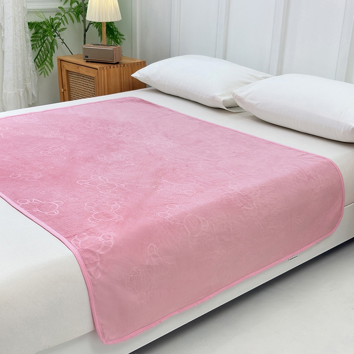 91家纺网 家纺一手货源 找家纺 茗婷家纺 2025新款牛奶绒防水床单隔尿垫供跨境外贸亚马逊秋冬热款 豆沙色