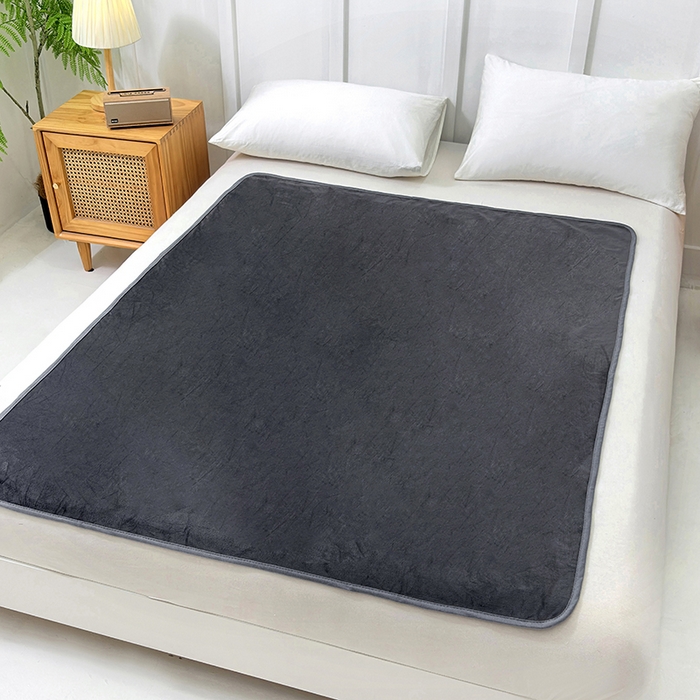 91家纺网 家纺一手货源 找家纺 茗婷家纺 2025新款牛奶绒防水床单隔尿垫供跨境外贸亚马逊秋冬热款 深灰色